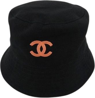 Chanel Pre-owned Accessories, female, Black, Size: ONE SIZE Pre-owned Fabric Hat
