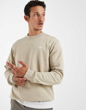adidas Originals Trefoil Essentials - Felpa girocollo in spugna kaki three-Neutro