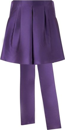 Alberta Ferretti Pliss&eacute; Culotte Rok - Dames - Korte rokken - Paars - XS - Polyester - Rokken