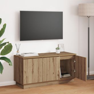 Berkfield Home TV Cabinet Artisan Oak 100x38x49 cm Engineered Wood in Brown | Size: 100 x 38 x 49 cm