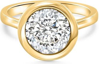 Pompeii3 Certified 3.02Ct Portuguese Cut Bezel Diamond Engagement Ring Gold Lab Grown Size: 7