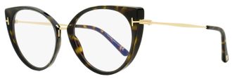 Tom Ford TF5815B Blue Block Cat-Eye Eyeglasses - Brown