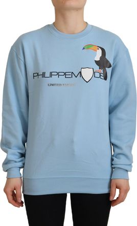 Philippe Model Womens Toucan Sweatshirt Limited Edition - Light Blue Cotton - Size EU 38 (Womens)