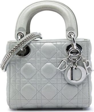 Dior Pre-owned Dior Mini Iridescent Lambskin Cannage Lady Satchel Ladies 3JVGR1Z4G3TUUKWG