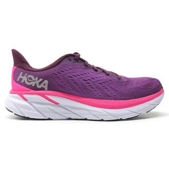Hoka One One Hoka Clifton 8 Textile Womens Low Top Trainers - Grape Wine Beautyberry - Size:UK 5.5