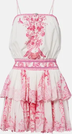 Camilla Embellished printed cotton minidress