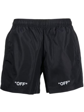 Off-white Zwembroek met logoprint - Zwart
