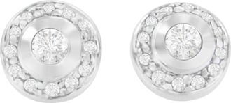 House of Brilliance 14K White Gold 1/3 cttw Round Cut Diamond Earrings