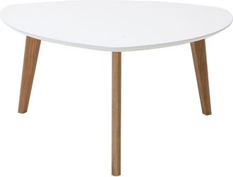 Miliboo Mesa De Centro Dise&ntilde;o Blanco L80 Cm Ekka