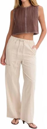 Crescent Willow Pull On Tencel Blend Pant In Bone