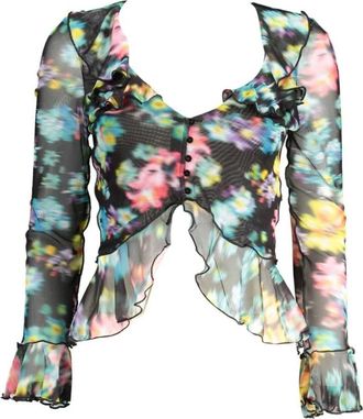 Desigual T-shirt met lange mouwen - Dames - Blouses - Veelkleurig - L - Polyester - Overhemden