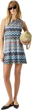 Missoni Sleeveless Viscose Chevron Mini Dress in Green& Brown at Nordstrom, Size 44 It