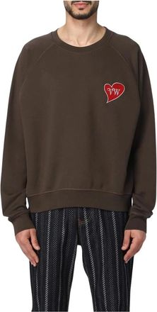 Vivienne Westwood Hoodies & sweatvesten, Heren, Bruin, M, Katoen, Roze Sweatshirt met Hartpatch