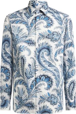 Etro Roma Shirt X0802 Stijlvolle Mode - Heren - Casual Overhemden - Blauw - M - Overhemden