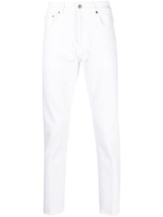 Dondup logo-plaque tapered jeans - White