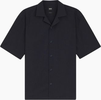 HUGO BOSS Mens BOSS Black P LARS CAMP 262 Shirt 404 Dk Blue - Size: 40/Regular