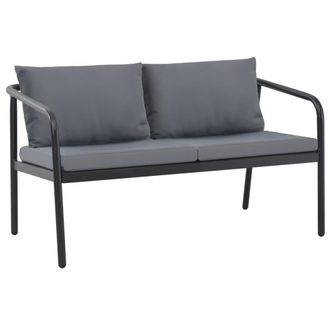 vidaXL Sof&aacute; De Jard&iacute;n De 2 Plazas Con Cojines De Aluminio Gris Vidaxl