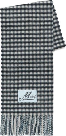 Marni Sjaal met gingham print - Zwart