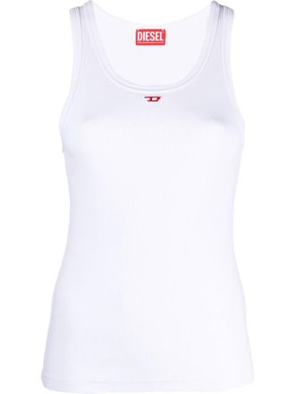 Diesel White Tank Top With Logo