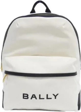 Bally Pre-owned Backpacks, male, White, Size: ONE SIZE Pre-owned Treck Canvas Leather Backpack