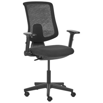 Beliani Silla De Oficina Ergon&oacute;mica Respaldo Ajustable Asiento Deslizante Reposabrazos Ajustables Negro Sero