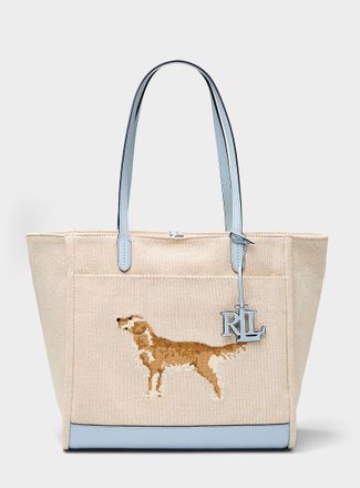 Lauren Ralph Lauren Womens Cameryn embroidered dog tote bag