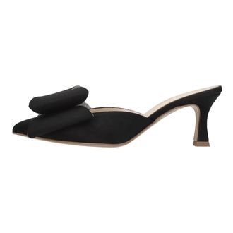 Ovye By Cristina Lucchi Satin en Glitter Mules - Dames - Muiltjes - Zwart - 36 EU - Leer - Schoenen