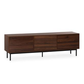 HOMN Mueble Tv 3 puertas efecto Nogal