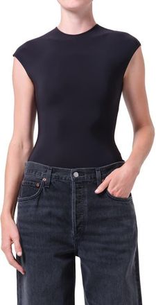 A Gold E Agata Cap Sleeve Bodysuit in Black at Nordstrom, Size X-Small
