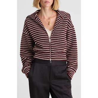 Madewell Zip Up Knit Jacket in Dark Pomegrante at Nordstrom, Size Xx-Large
