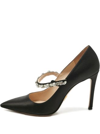 Prada satin crystal-embellished pumps - Black