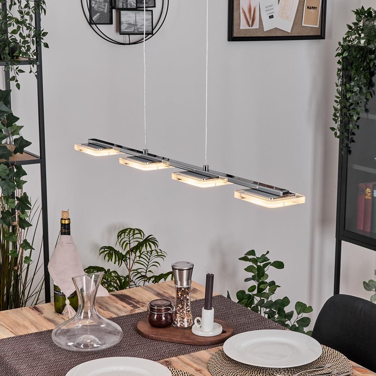 HOFSTEIN LED Deckenleuchte Dimmbar Mit Fernbedienung – 41 Cm, Silber/weiß, Glitzereffekt, IP44