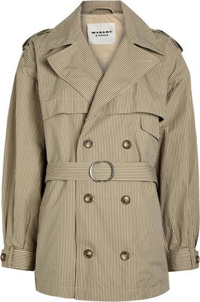 Isabel Marant Isabel Marant &eacute;toile Claya Striped Belted Cotton Jacket - Beige - 34 (UK6 / XS)