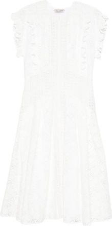 Alberta Ferretti Ruffled Eyelet Dress