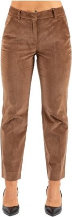 Max Mara Marruca Broek - Dames - Slim Fit Broeken - Bruin - M - Katoen - Broeken
