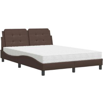 vidaXL Vidaxl - Cama Con Colch&oacute;n Cuero Sint&eacute;tico Marr&oacute;n 120x200 Cm