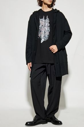 Yohji Yamamoto T-shirt With Print, Mens, Black
