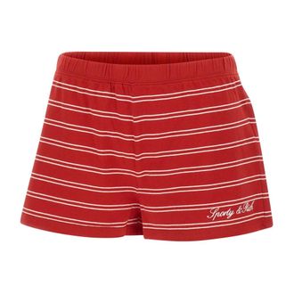 Sporty & Rich Serif Logo Embroidered Disco Short - female - Sporty & Rich - Short Shorts - Red - S - Shorts