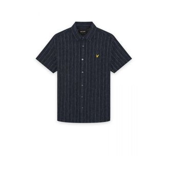 Lyle & Scott Overhemden, Heren, Blauw, L, Short Sleeve Shirt
