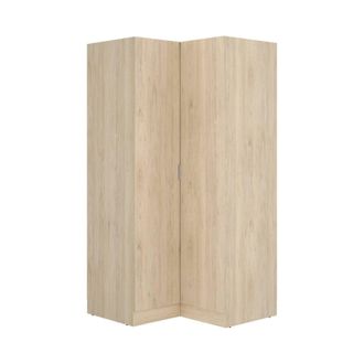 Dmora Armario Elgon, Mueble De Esquina Para Dormitorio, Armario De Esquina Con 2 Puertas Batientes, 91x93h184 Cm, Roble - Dmora