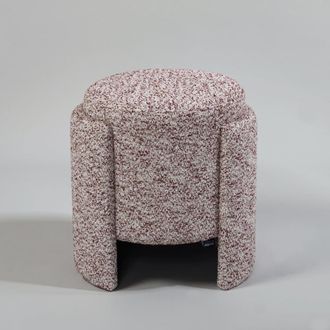 Maisons du monde Puf de tela rizada roja