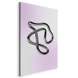 OEM Pintura - Intrincados Detalles Plateados - Una Figura Met&aacute;lica Fluida Sobre Un Fondo Degradado
