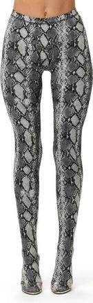 Naked Wardrobe Print Toe Leggings in Grey Snakeskin at Nordstrom, Size X-Large