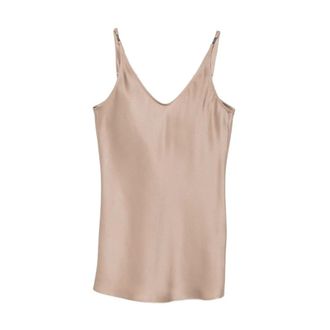Brunello Cucinelli Brunello Cucinelli, Sleeveless Tops, female, Brown, Size: XS Spaghetti-Strap Tank Top