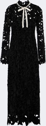 SIMKHAI Thiora velvet guipure lace midi dress