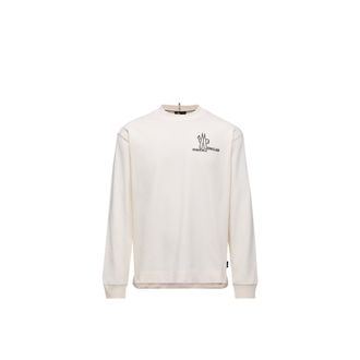 Moncler Moncler Logo Long Sleeve Cotton T-shirt, Men, White, Size: Xxl