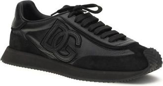 Dolce & Gabbana Mens Black Calf Leather Bos Taurus Athletic Sneakers