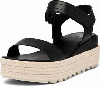 Sorel Womens Cameron Flatform Sandals In Black/chalk