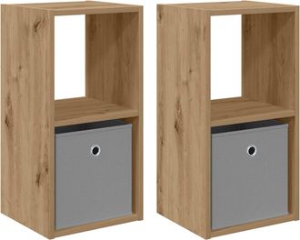 vidaXL Mesita De Noche 2 Uds. Roble Artisan 30,5 X 27 X 59,5 Cm Vidaxl