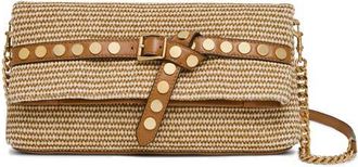 Aim&eacute;e Jagger Clutch in Raffia Latte at Nordstrom